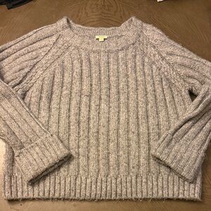 a.n.a Ribbed Knit Gray Sweater